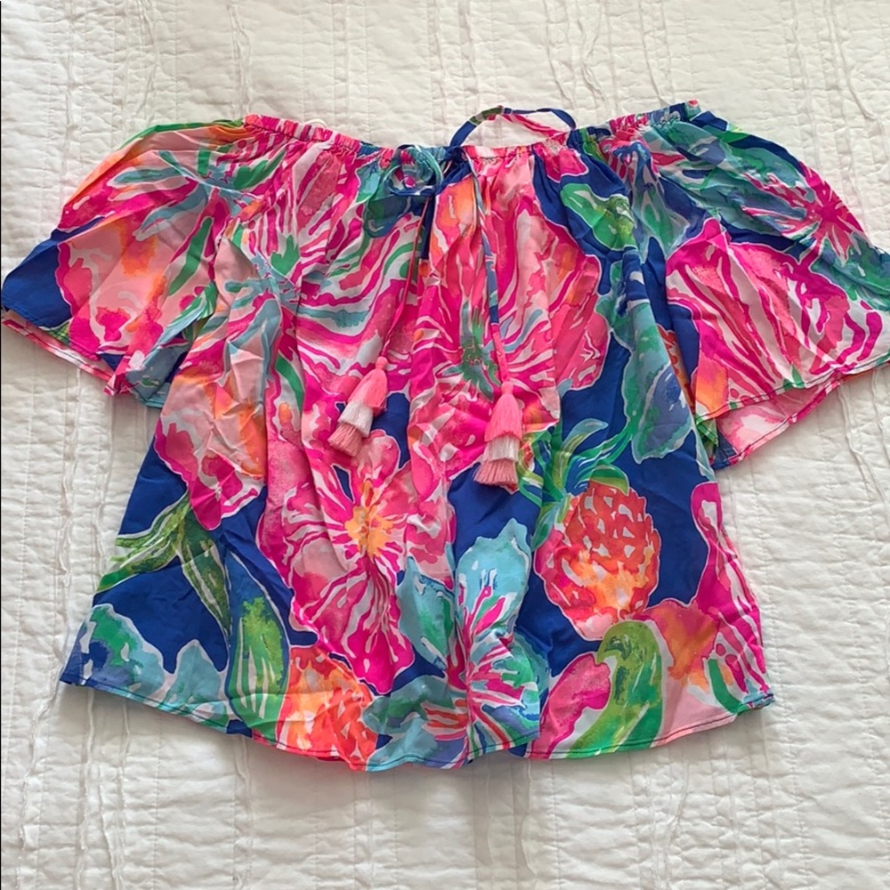 LILLY PULITZER off the shoulder top